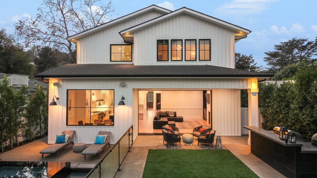 Nicely lit home in the evening